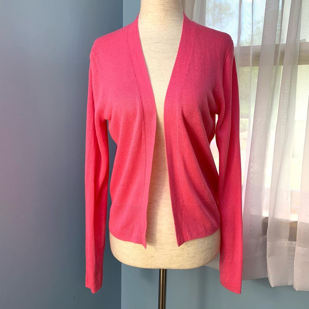 NWT J. Crew Factory Pink Linen Blend Open Front Cardigan Size XS - Picture 6 of 7